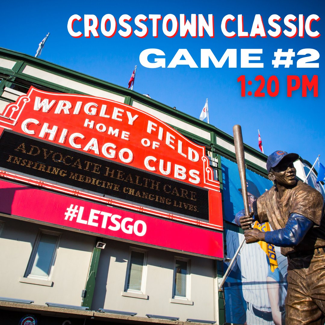 Ready for more? Watch the Cubs and White Sox face off in the second game of the Crosstown Classic series TODAY at 1:20! These games are the only chance this year you'll get a chance to see our Cubbies face off our neighbor to the south on home turf. Game On😎