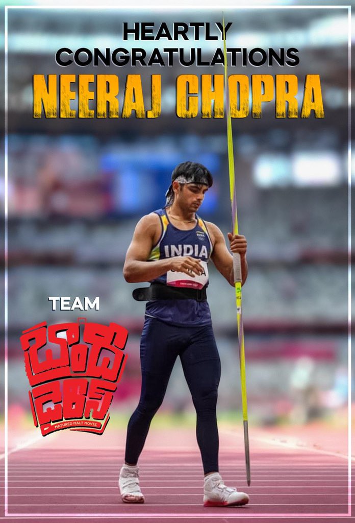 mrvamsikrishnaa's tweet photo. The Golden boy of India 🇮🇳

A path-breaking moment, First ever athletics #goldmedal 💫

Congratulations @Neeraj_chopra1 on creating history. 

#TeamIndia #Tokyo2020 https://t.co/kzHnVMz4Fv