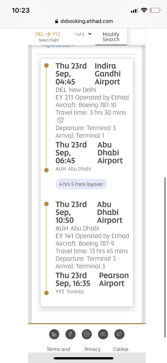 aman007ethan's tweet photo. @etihad @ejazhassan78 @etihad, @EtihadHelp I am planning to book the following and have couple of questions-
1- Do I need a visa for the layover in Abu Dhabi. I am a Canadian Permanent Resident currently in India and Fully vaccinated with Covishield.
2- Will I be able to get the RTPCR at the airport? https://t.co/ExC7JYeEwA