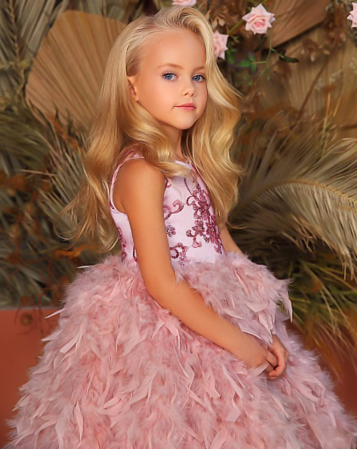 *thinking...I'm going to hold Daddy's hands.* Mommy said I can show off my new dress. Isn't it pretty?