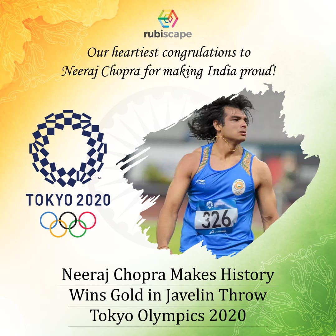 rubiscape's tweet photo. #ITSGOLD
Rubiscape extends its heartfelt congratulations to Neeraj Chopra on his historic victory and for making India proud!!
#TokyoOlympics #JavelinThrow #itsgold #ProudMoment #makingindiaproud https://t.co/J4lPtouPXG