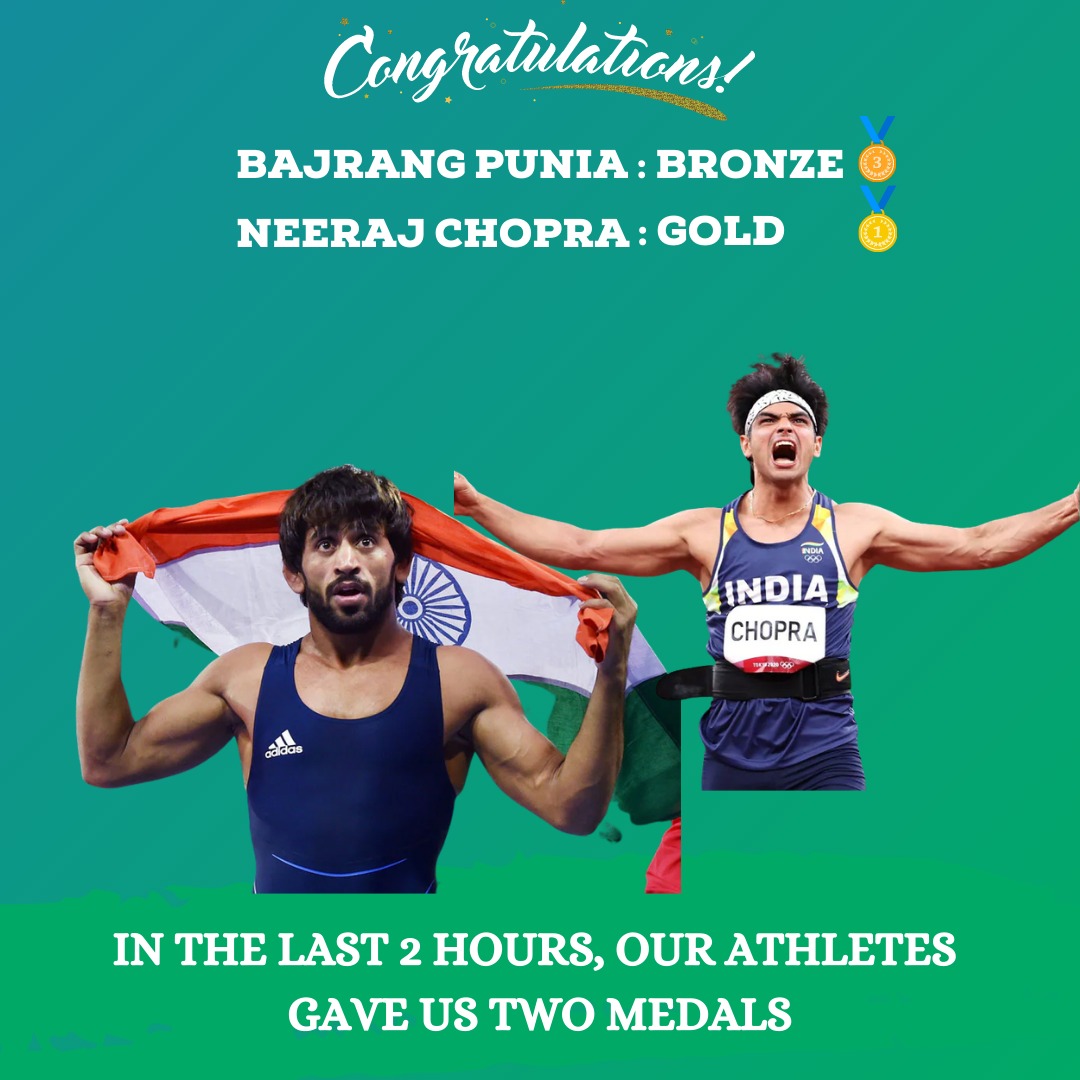 DigiMacTech's tweet image. The most memorable Olympics for every Indian
.
.
.
#NeerajChopra #BajrangPunia #Gold #goldmedal #Bronze #BronzeMedal #Olympicsindia