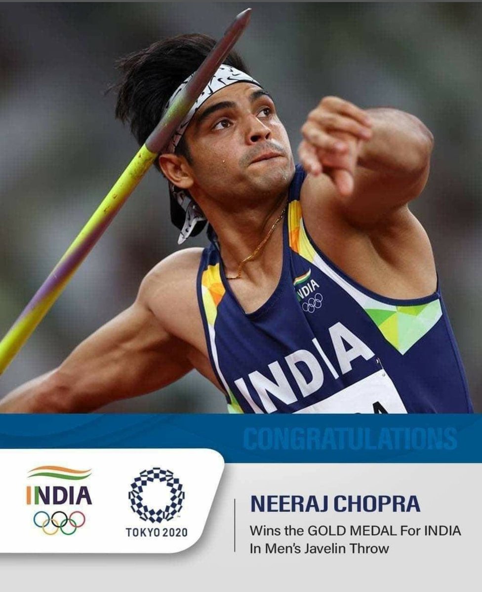 pandeyajit97's tweet photo. 🇮🇳Congratulations🇮🇳 @Neeraj_chopra1  for ur wonderful performance 👌 proud of u https://t.co/MZ1ulbAIjU