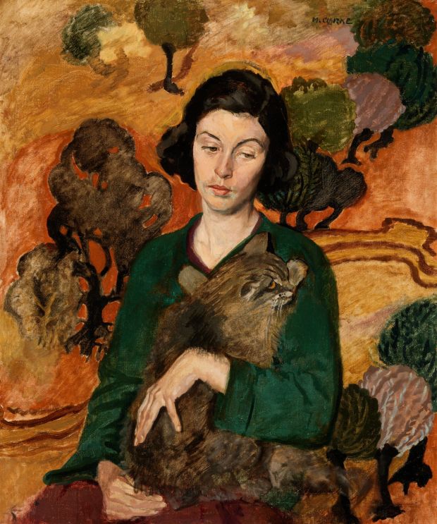 Ann with Cat, c. 1924, by Margaret Clarke, Irish painter #WomensArt