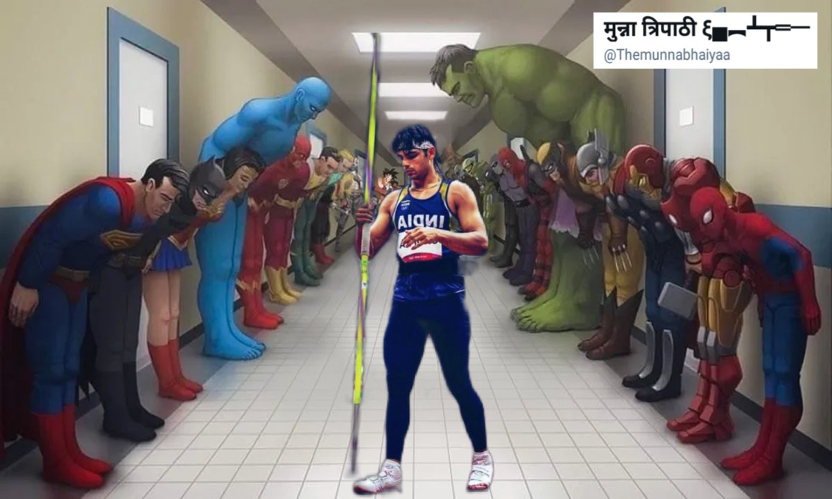 Themunnabhaiyaa's tweet photo. We should bow to him , he is a king 🙏🔥 
REMEMBER THE NAME #नीरज_चोपड़ा https://t.co/zSWDPHgP5X