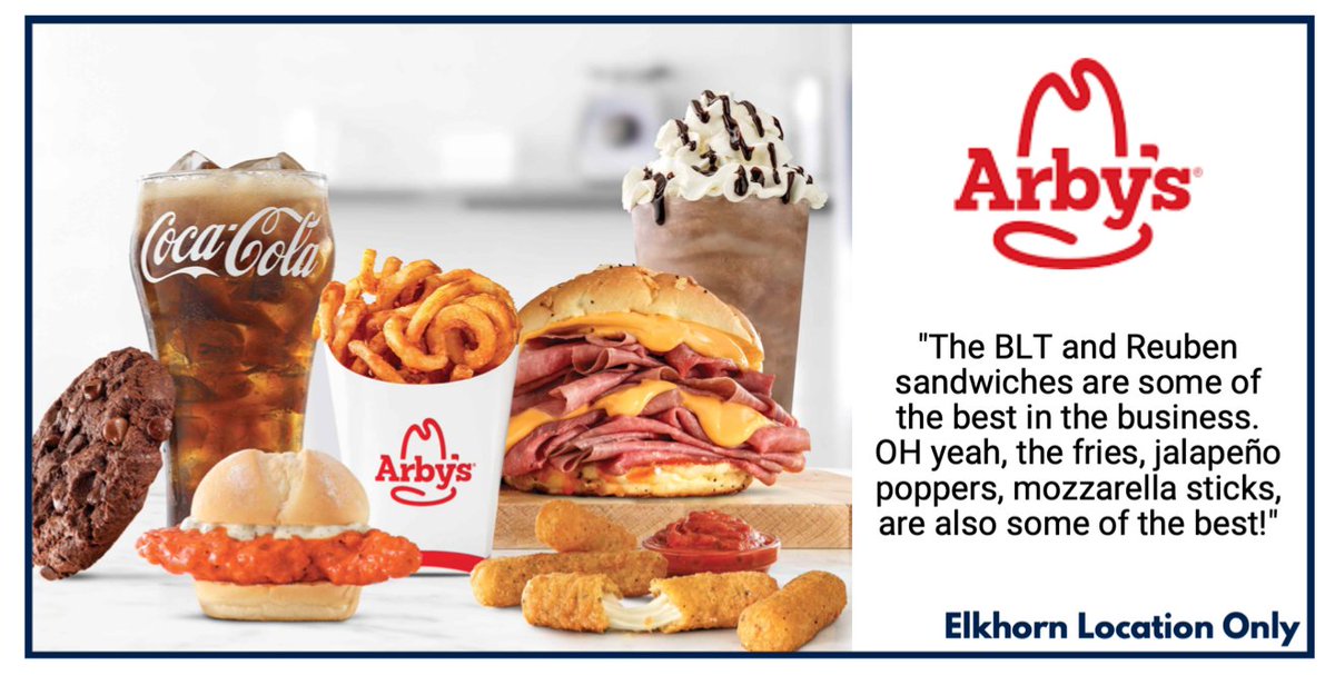 Arby's in Elkhorn has given you a new fast food option to TAGG at! Whether you’re in the mood for a quick treat, a treat yourself curly fries🍟, or a quick last minute meal, Arby’s has you covered in a delicious way!😋