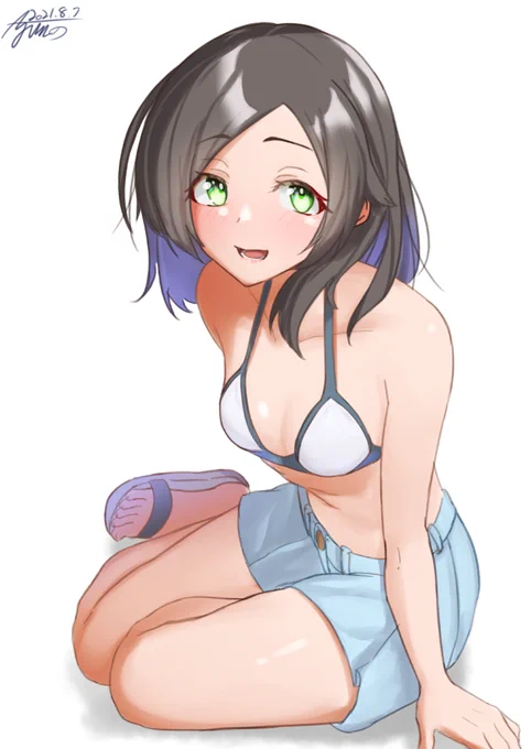 黒潮さんはショーパン水着が似合うのじゃ
#艦これ #黒潮 