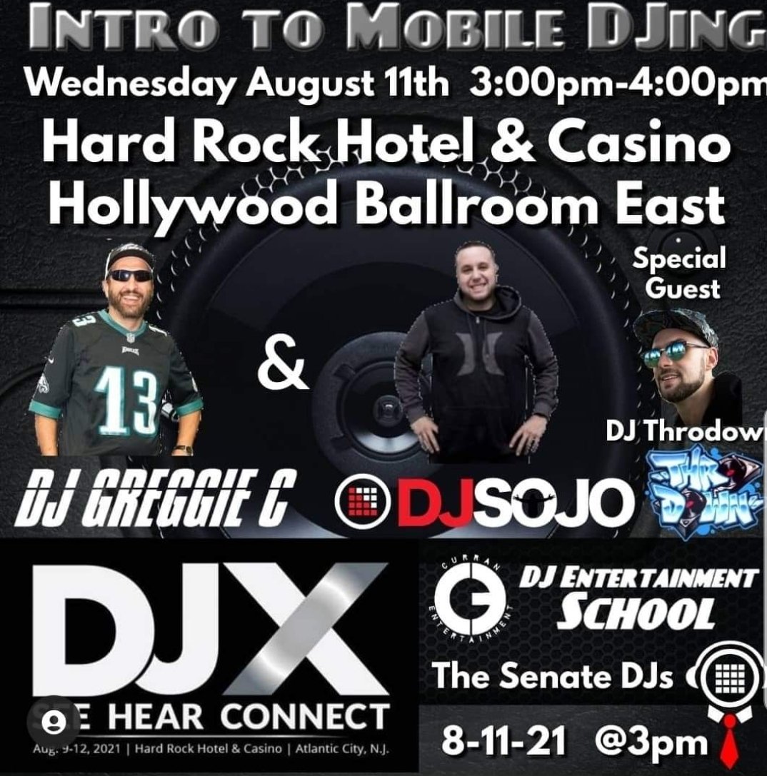 CurranEntertai1's tweet photo. Honored to have a seminar this year at @djtimesmag DJ Expo 2021 in #atlanticcity at The Hard Rock Casino Wednesday August 11th in the Hollywood ballroom east from 3 to 4 pm come by and say hi #djexpo2021 #senatedjs #peaveydj #dj #djs #djlife #scratchdj https://t.co/8TEyADXmkk