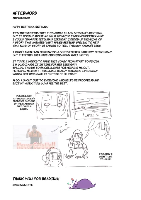 Thank you for reading this SetsuAyu comic! Instead of making a super long thread, I put my thoughts into this "afterword" instead. 💖 