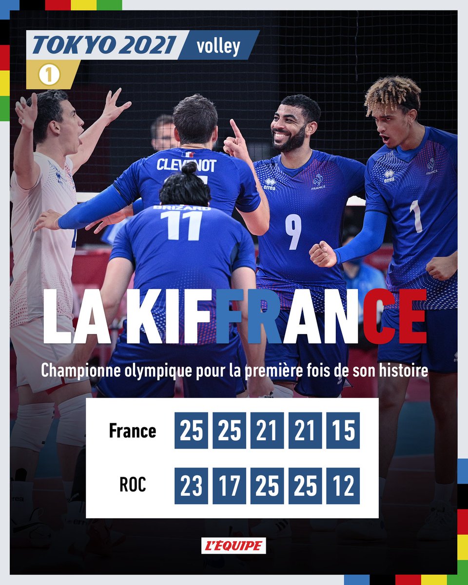 lequipe's tweet image. La France sacrée championne olympique pour la première fois de son histoire : ow.ly/W4Vy50FMvl5 #Tokyo2020