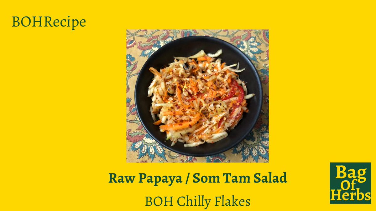 #BOHRecipeRaw Papaya Salad
is one of those dishes that can totally transport you to another place.  A mouthful of this goodness and you can imagine yourselves being on a beach, enjoying some Mai Tai's with your food

#spicymemes #spices #foodblogger #FoodHealthy #foodie #fitness