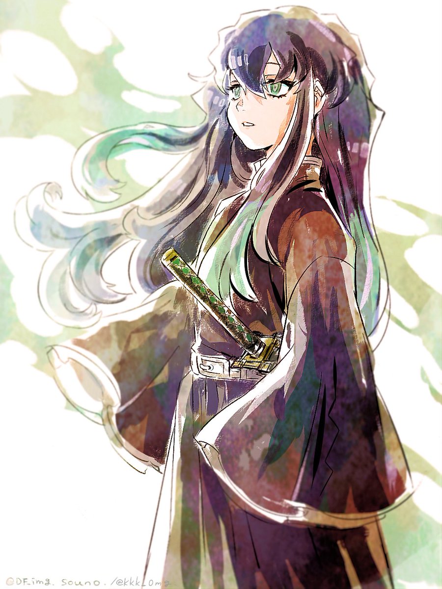 1boy male focus solo long hair weapon sword long sleeves  illustration images