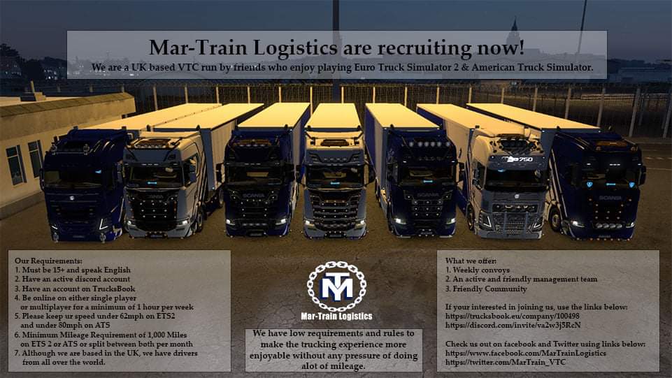 MarTrain_VTC's tweet photo. MAR-TRAIN LOGISTICS ARE RECRUITING NOW!!

For more information check us out at: https://t.co/Fh10MYiwhI

Alternatively join our Discord and one of our team will happily help: https://t.co/RVjhFEQz9x https://t.co/atjyJqMvgI