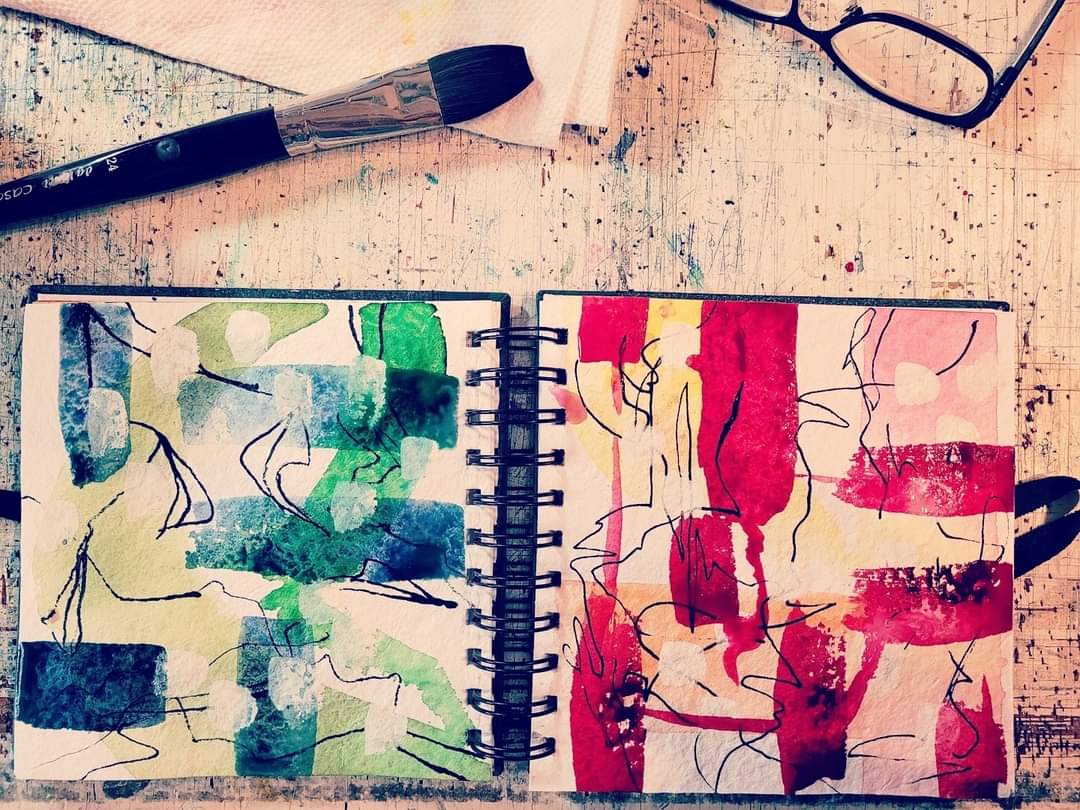 blassart's tweet photo. The quiet days lend themselves to journalling... so further along on these pages.... not done yet.
🎨🖌
#artjournaling #artdiary #journal #diary #artistdiary #ArtistOnTwitter #musings #thoughtsonpaper #peace #watercolor #watercolour #painting #paintingasjournal #paintingoftheday https://t.co/0wAyjfsL4T