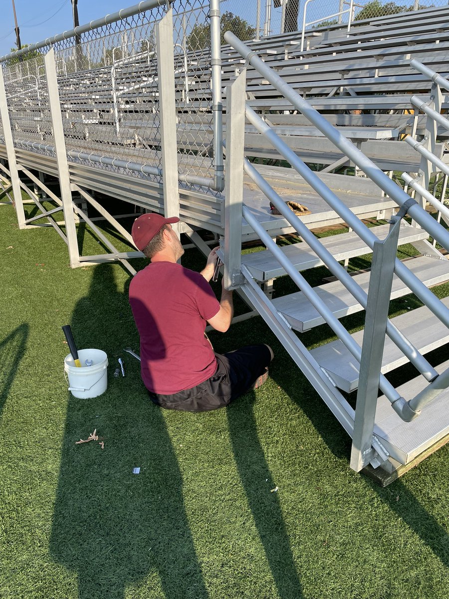 kellybommer's tweet photo. Shoutout to @DanTeliski @egrooms84 and #TwitterlessNick for the big bleacher move this past week! #WeAreReady https://t.co/grPcLq9yCB