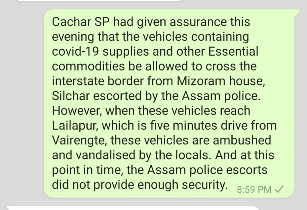 GVangchhia's tweet photo. This is the reality that we are facing right now. #AssamPoliceFakeEscort https://t.co/ziYGzVtF6o