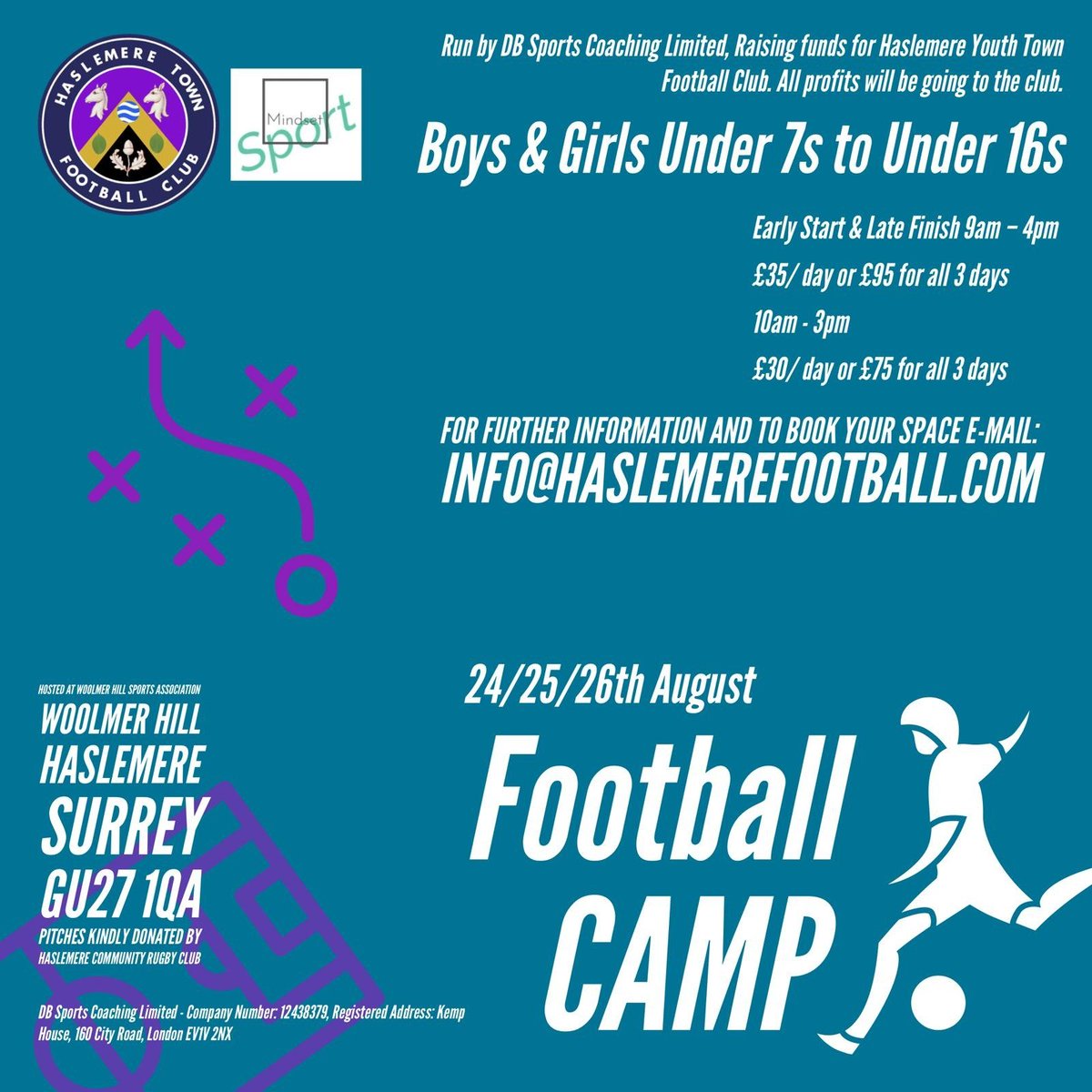 Really pleased to be supporting a great local club with the launch of our 1st Football Camp.  All profits will go to <a href="/HaslemereFC/">Haslemere Town YFC</a> to support their growth and development.  Top quality coaches to put players through a great football programme. Can't Wait! #FootballCamp