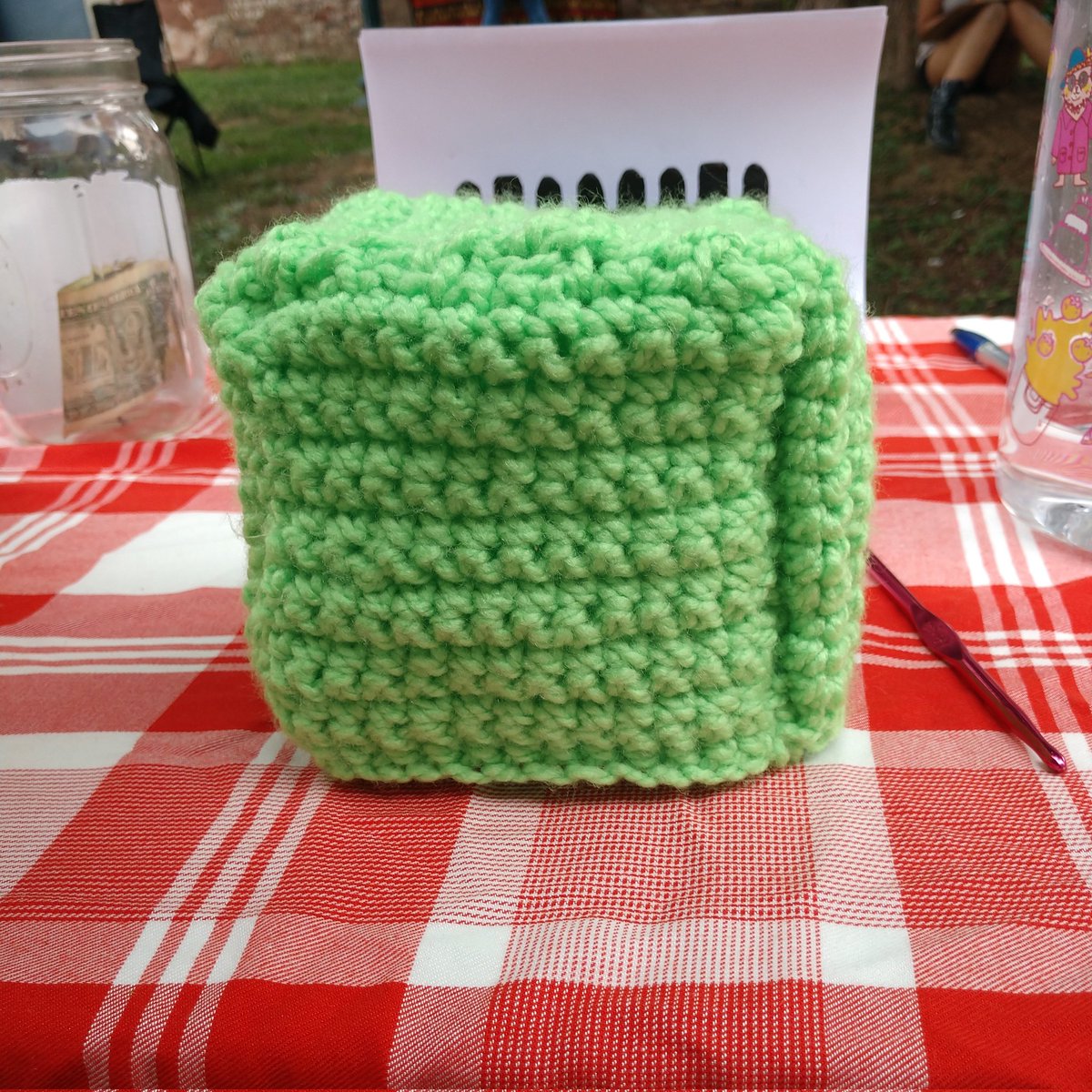 completed this #minecraft slime block commission at the art popup yesterday 💚