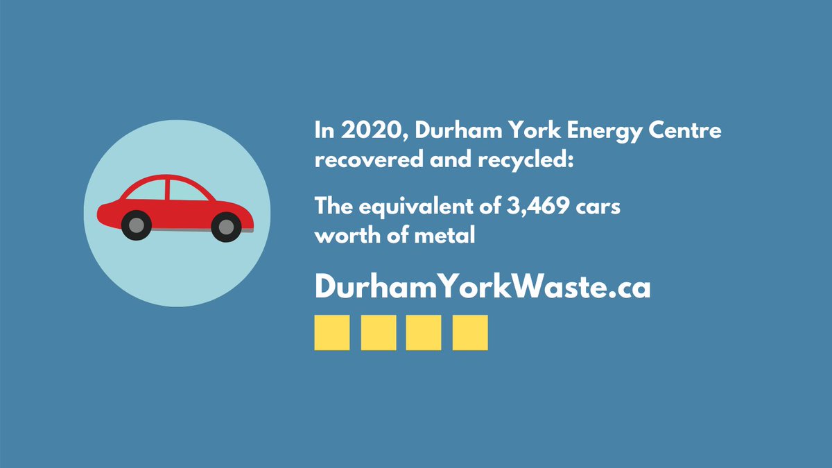 RegionofDurham's tweet photo. Our Durham York Energy Centre recovered and recycled the equivalent of 3,469 cars worth of metal in 2020. π #DYK about the #DYEC? Learn more about it at https://t.co/r8nIfkckGu. @YorkRegionGovt #DurhamWaste https://t.co/WsNbGjM3bq