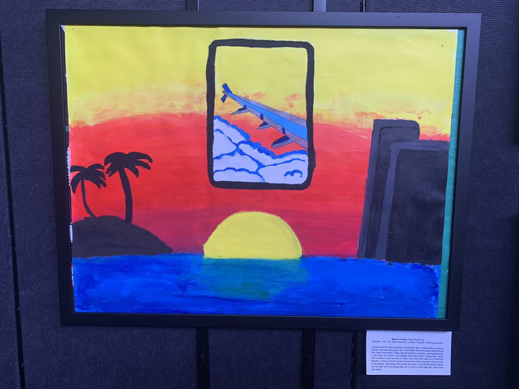 StephaniePlachy's tweet photo. It was incredible to see so much artwork from @NYCSchools students, especially our middle schoolers from PS/IS 384! Congrats to all involved! #brooklyn #arts #publicschools #basquiatproject https://t.co/awBj4vtXbZ