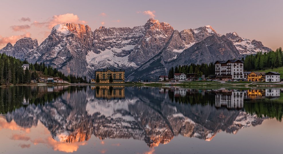 View of Lake Misurina, Northern Italy