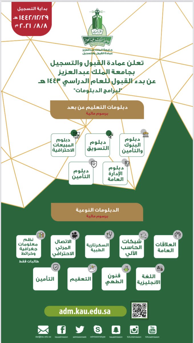 تقديم دبلوم جامعة الملك عبدالعزيز