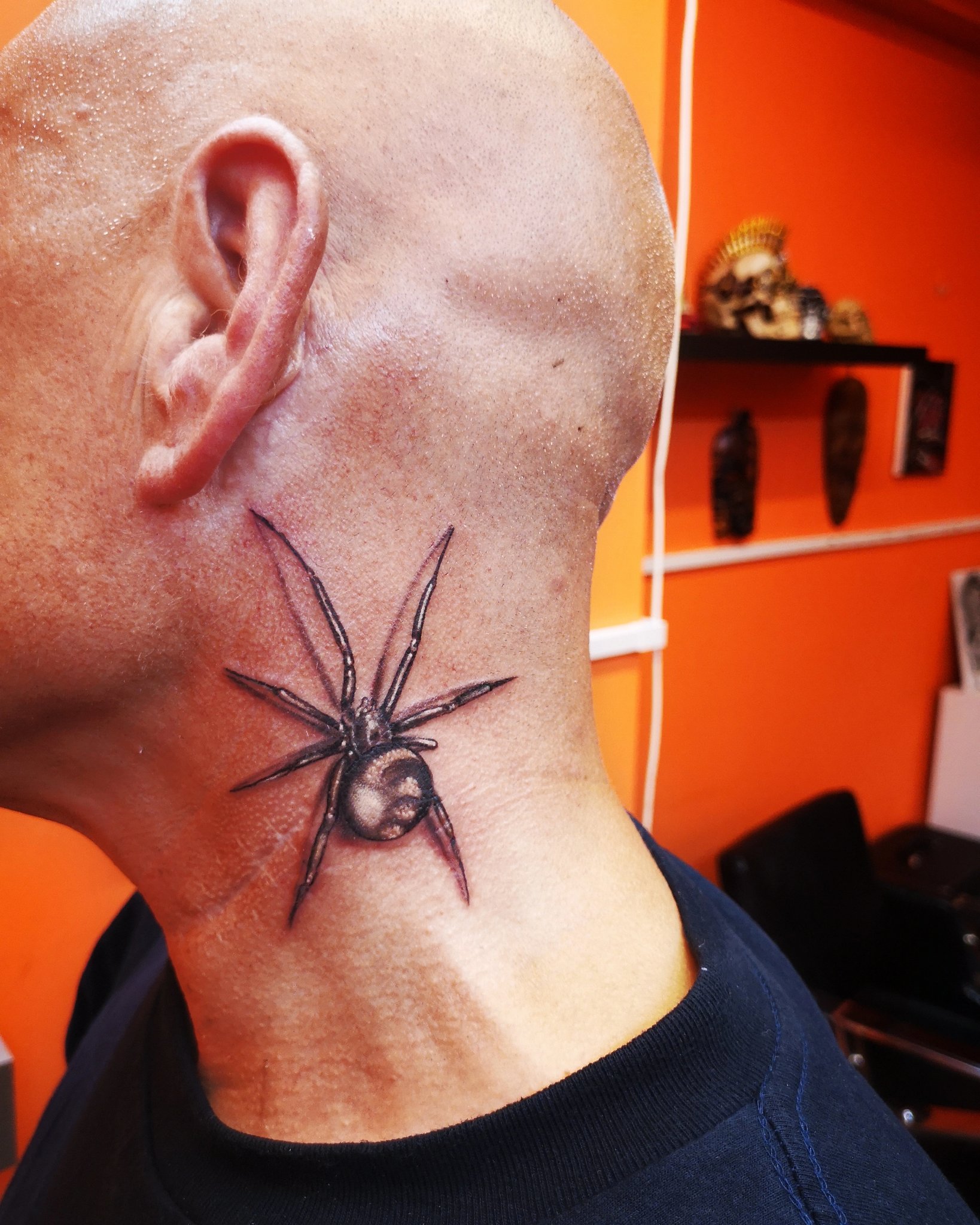 Spider Tattoo | Spider tattoo, Neck tattoos women, Tattoos for black skin