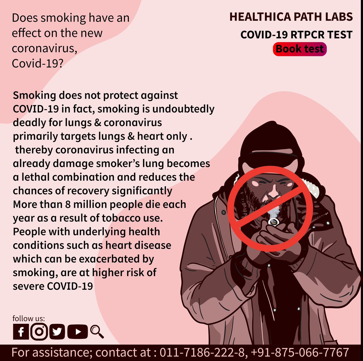 HealthPathLabs1's tweet photo. "Your life is in your hands, to make of it what you choose"Quit Smoking!
@healthica_path_labs 
.
#healthica_path_labs #healthier #smoking #smokingkills #quitsmoking #lungs #healthissues #heart #coronavirus #covid #healthybody #healthychoices #healthychanges #healthyhabits https://t.co/g1HzDisB0w