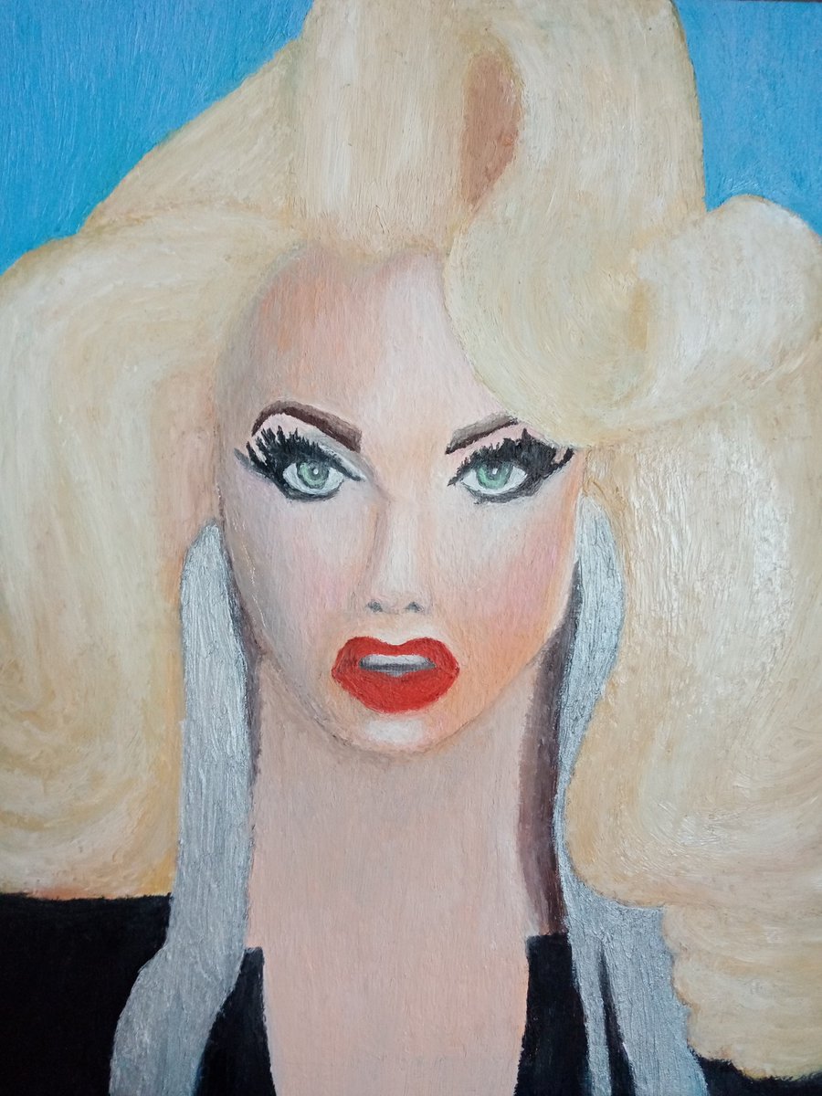 danielhulme18's tweet photo. My first ever oil painting is done. Absolutely thrilled with how it turned out and to have found a new medium of painting that I love. My family know how to buy great birthday presents. Excited for more paintings to come. Alyssa Edwards (@AlyssaEdwards_1.) https://t.co/NrCAAZbTfM