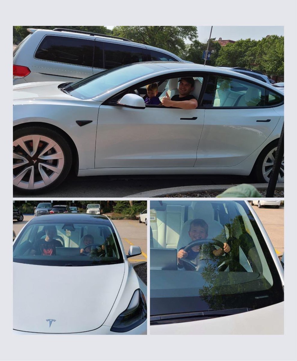 Rex_Finance's tweet photo. I gave a random 8 year old a ride in a Tesla yesterday! (His mother approved). It was his dream to get to ride in one, and now his dream is buying one! Says he’ll save up by being a Tesla salesman. @elonmusk let’s get this kid a job! https://t.co/05uCx7kd36