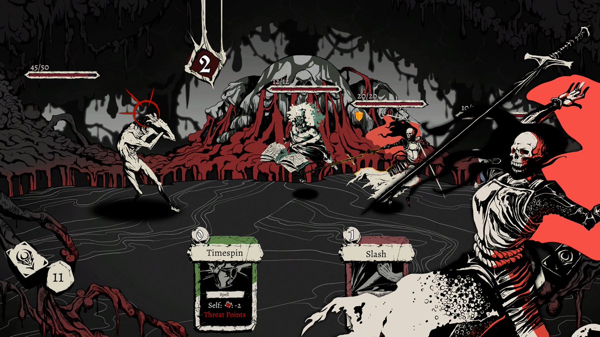 Another Saturday in the abyss, and you know what that means? That's right. 😎 This #screenshotsaturday let's take a... closer look at combat in Nadir. 🔍
#jrpg #roguelike #deckbuilder