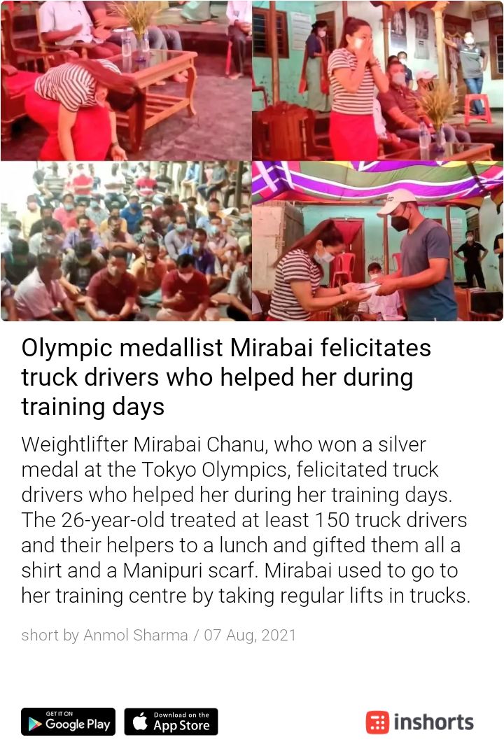 MajDPSingh's tweet photo. Forget anything but never forget those who helped you. 

A very apt example of how to convey #gratitude 

God bless you @mirabai_chanu 💐 

More power to you. 

Jai hind 🇮🇳 https://t.co/k0Ys2k5myg