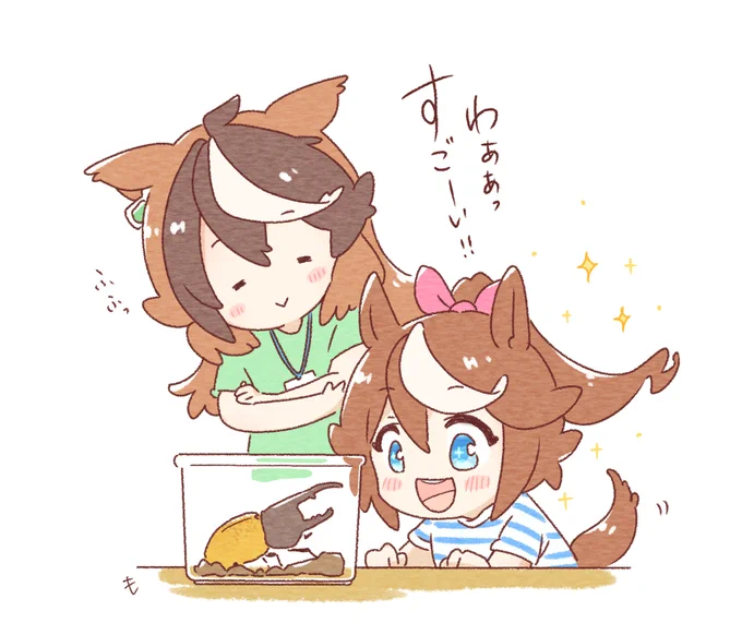 先日やったカブトムシ講座とミサンガ講座にウマ娘ちゃんたちが参加して楽しんでくれたらいいなぁ...という妄想らくがき
欲望のまま設定を無視してますお許しを... 