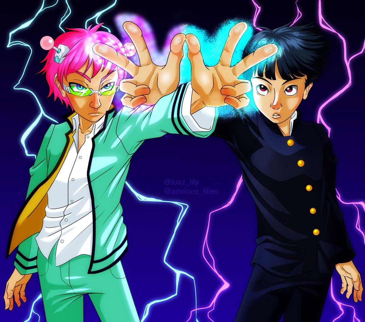 The Psychic Bois🔮✨
~
#saikik #mobpsycho100  #drawingwhileblack #animefanart