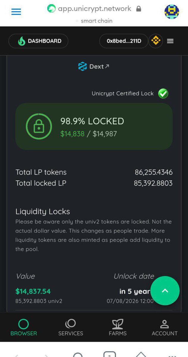 cryptokaka007's tweet image. We promised to lock liquidity for 3 years but we locked liquidity for 5 years.

#livenfttoken #BSC