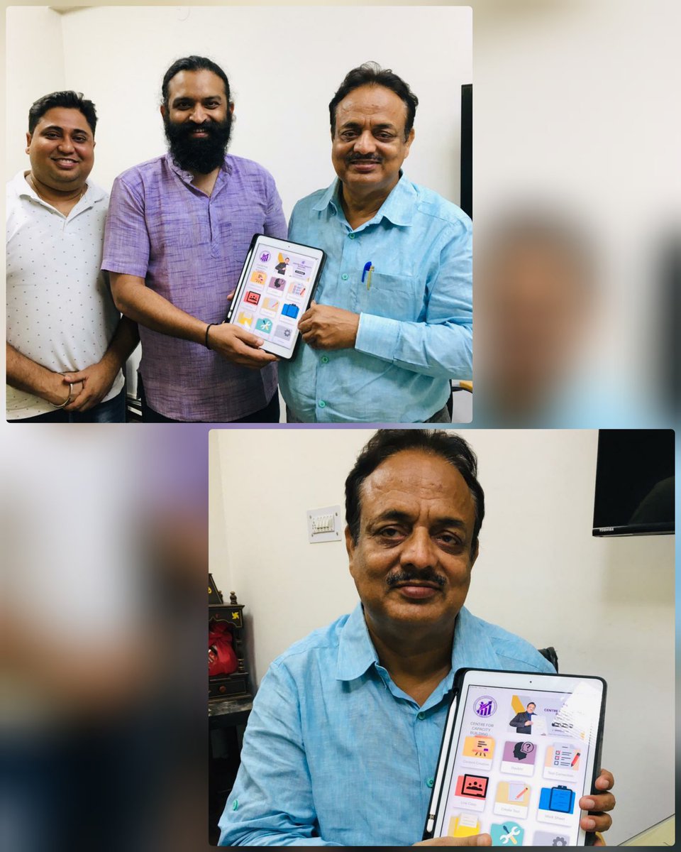 vijaywiz's tweet photo. @Mobishaala #TeacherApp presented to Prof.  H K Singh Delhi University. 
We got great reviews and recommendations. Teacher App immersly connect teacher to students in 1:1. Download Teacher App from App store. https://t.co/0Ch4GGmJB9 https://t.co/fpl7JWv5o9