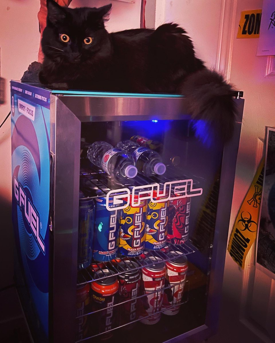 AshSmart's tweet photo. The Holy Grail of GFuel Exclusive Items 👀🥵😍 Can’t be more thankful of the GFuel Community & Cliff & Debbie for being incredible people! Like my second Fam 🙏✌️Clementine Approves #GSQUAD #GFuelEnergy #GFuelFridge #GFuelForLife #GFuelFam #GFuelFamily #GFuel https://t.co/vklszmwcwm