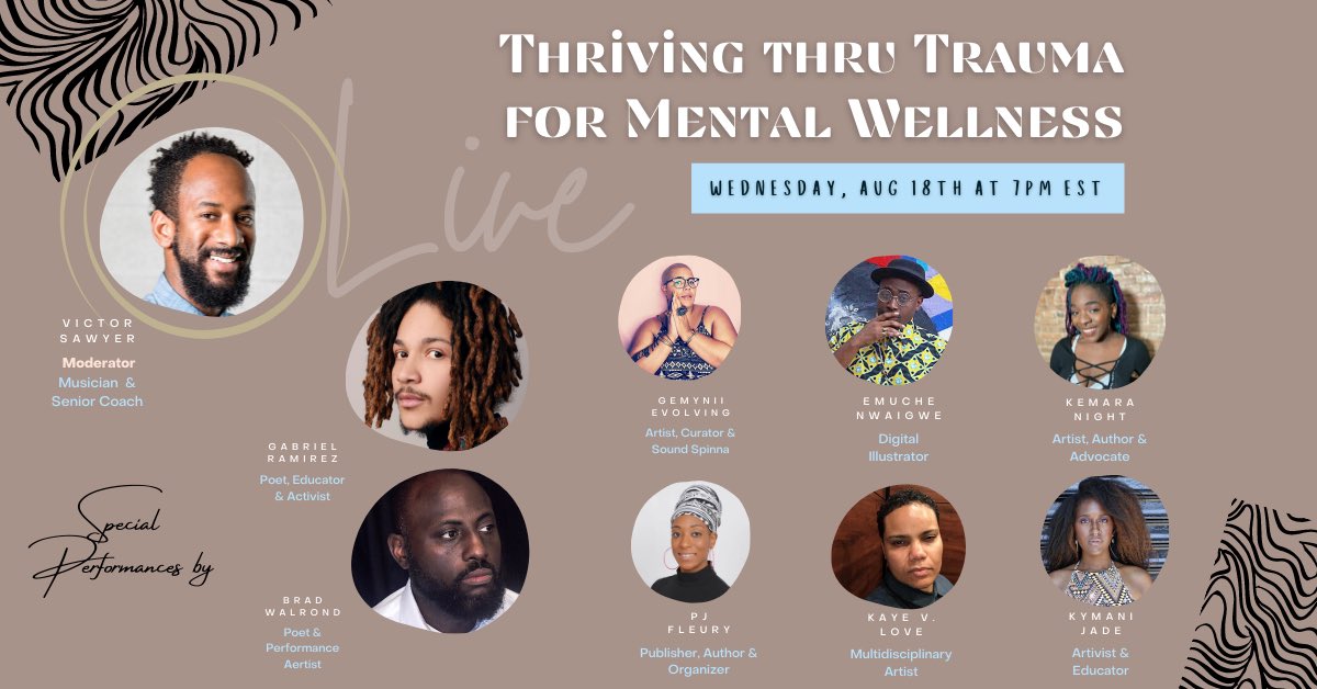 KymaniJade's tweet photo. #BlackBipolarAndBADASS 

We don’t all have Bipolar but we all know #trauma. This is for those of us living with #PTSD and other trauma-based challenges.

We discuss The Trauma of Mental Illness and how we use The Arts as a Tool for Healing. 

Join us here, Wed, Aug 18th @ 7pm EST https://t.co/0UmMuvOXjB