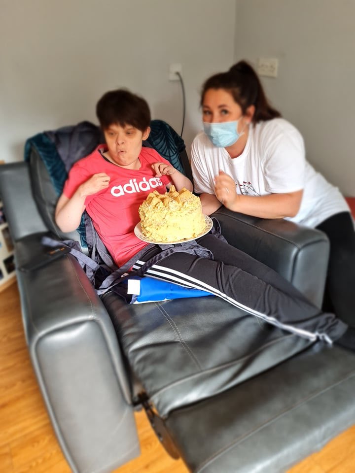 Check out Elaine &amp; Gemma’s baking skills! They’ve made this gorgeous cake with their support team!  Well done ladies 👏🏼 It looks absolutely amazing 😋 🤩🥣🍰💙 #TeamBlackwood #disabilityinclusion #SupportWorkers #Caregiver #disabilities #DisabilityTwitter