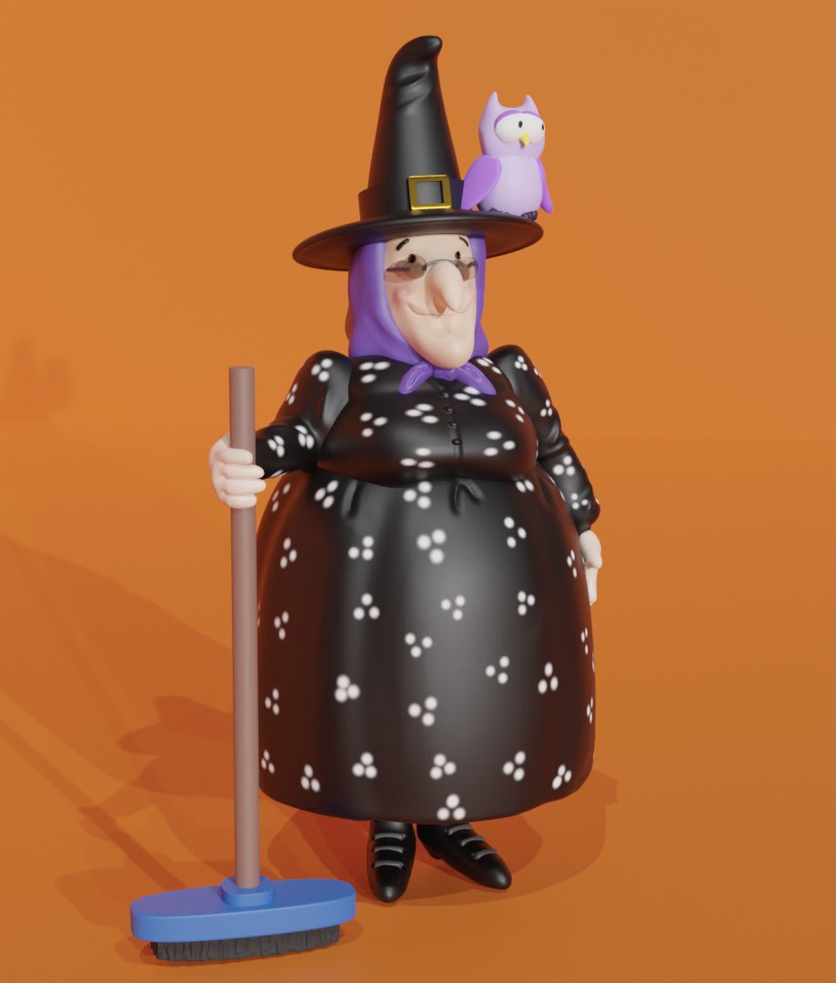 La Bruja aburrida modelada en 3D. ¿Os gusta? Será una figura real!!! Deseando enseñárosla.