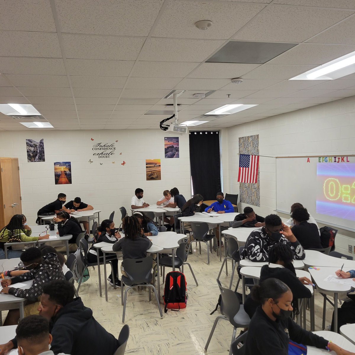 CoachJ81's tweet photo. This first week of school was filled with laughter🤣 in my health class. Students worked together and competed in a game of scattergoties. 🖤💛🖤💛#yr17 #connectivity #WarhawkPride https://t.co/o6eIG64HVj