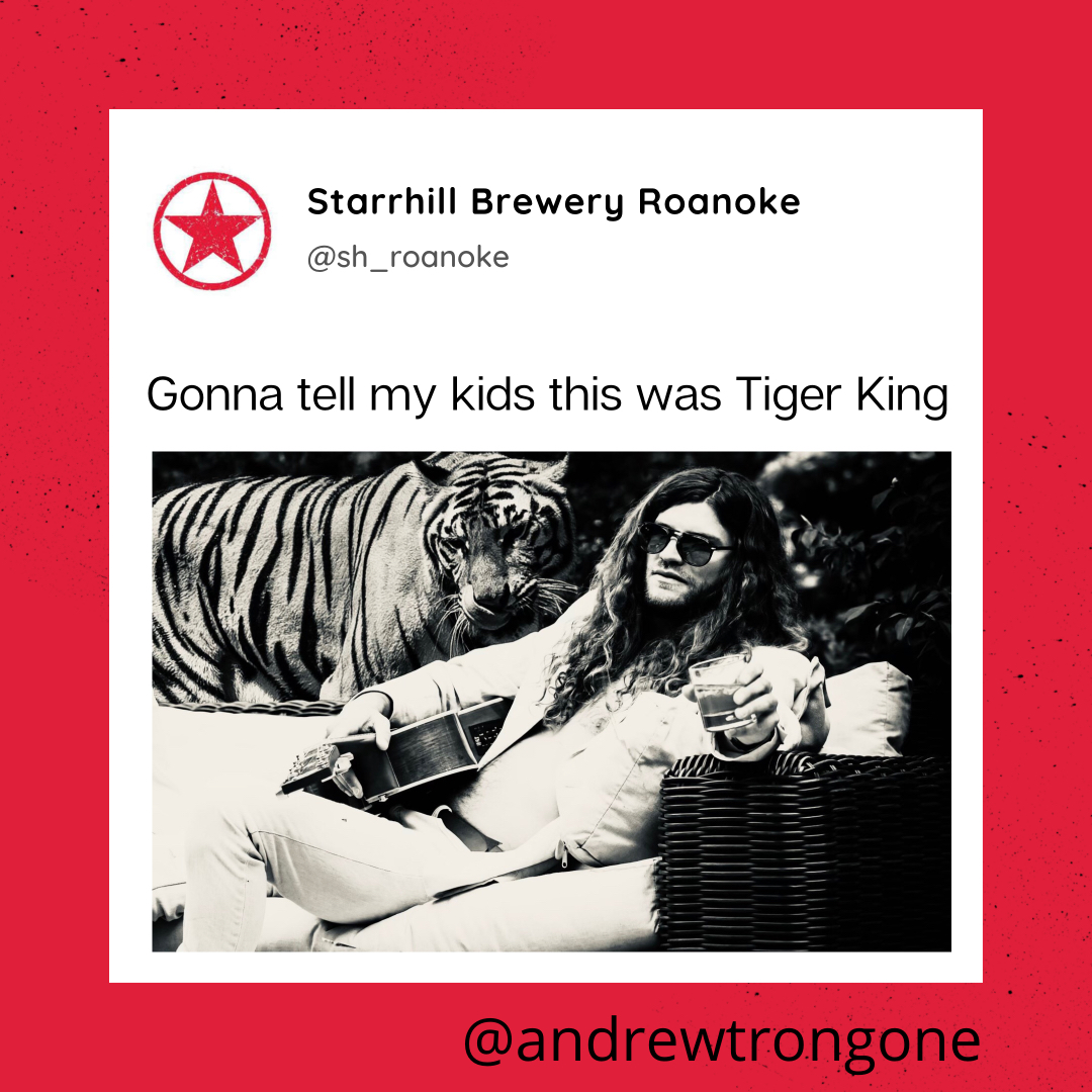Hey all you cool cats and kittens - we’ve got @andrewtrongone playing his solo acoustic show on our side stage tonight starting @ 6pm! 🐯🎶 We’ve also just tapped the #FrontPorchHellesLager, the official beer for <a href="/frontporchfest/">Front Porch Fest</a> music festival! See y’all there! ❤️🍻