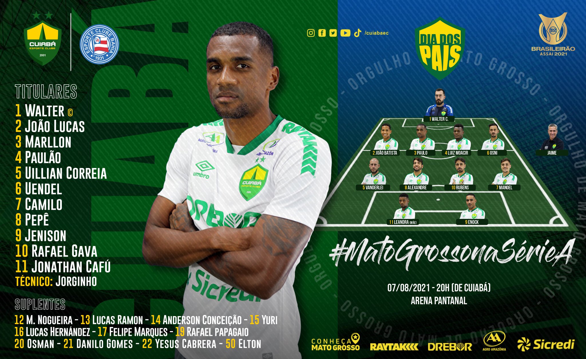 Cuiaba Esporte Clube Cuiaba Escalado Com Homenagem Para Enfrentar O Bahia Os Nomes Dos Pais Dos Atletas Estao Inseridos No Campinho Para Celebrar Essa Importante Data Comemorada Neste Domingo Parabens Cuiaba Esporte Clube Cuiaba Escalado Com Homenagem Para Enfrentar O Bahia Os Nomes Dos Pais Dos Atletas Estao Inseridos No Campinho Para Celebrar Essa Importante Data Comemorada Neste Domingo Parabens