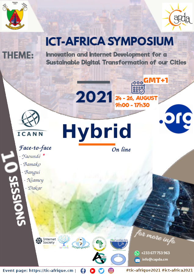 capdacmr's tweet photo. @ngfchristiann @kbakary Theme: Innovation and Internet Development for a Sustainable digital transformation of our cities.
@CAPDA7
@ngfchristiann
@kbakary
#symposiumTICAFRIQUE
#ICTAfricasymposium
#tic-afrque2021
#ict-africa2021
#capda
#tic-afrique
#ict-africa https://t.co/aamWy2EHQn