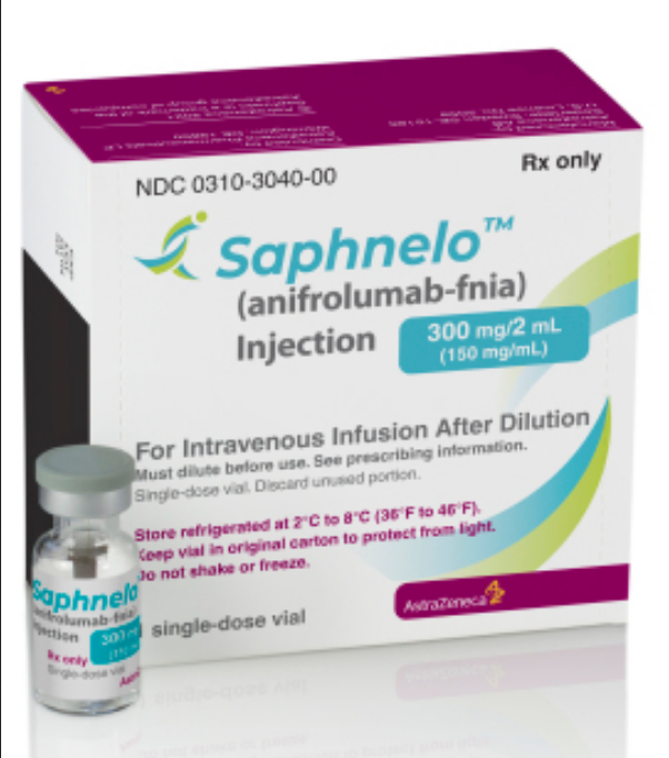 1poqd's tweet photo. Saphnelo is given as a 300 mg/2 mL 30-minute intravenous infusion every 4 weeks.

Respiratory tract infections, bronchitis, infusion reactions, and hypersensitivity reactions are other potential adverse effects. https://t.co/o91e9JU6h1