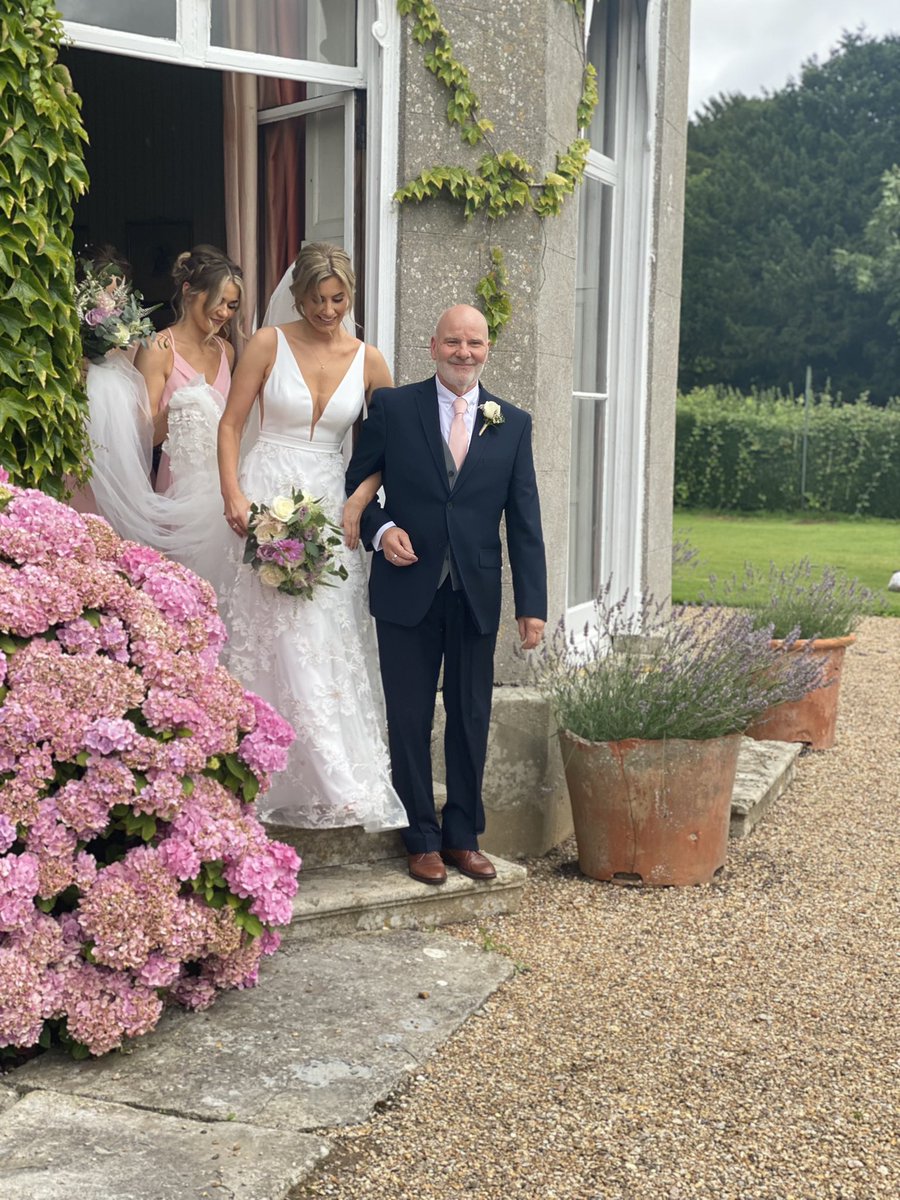 Our Beautiful bride #Fiona and her dad walking to the church today <a href="/Pennard_House/">Pennard House</a> #somersetweddings #Bridgemanwedding #specialfriends