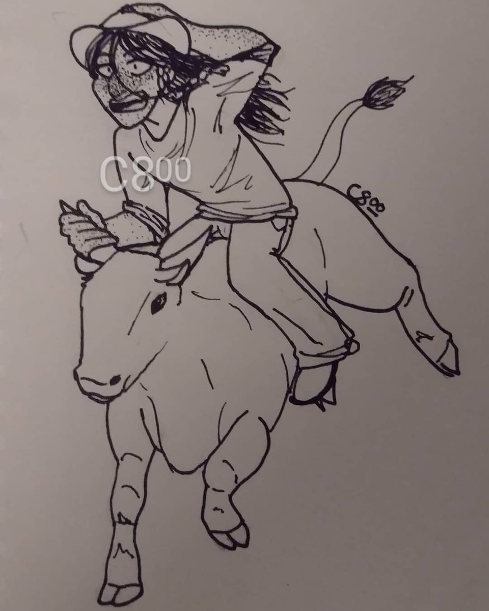 EmoTheNerd's tweet photo. #yeehawgust DAY 7!! Ride the bull
featuring Missy on a small bull ✌️ https://t.co/2qFgeOH2zp