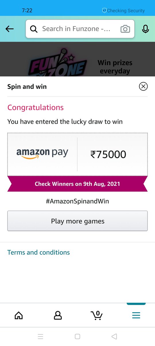 Thanks for this Sunday quiz <a href="/amazonIN/">Amazon India</a> #AmazonSpinandWin  my account number mobile 8200182599