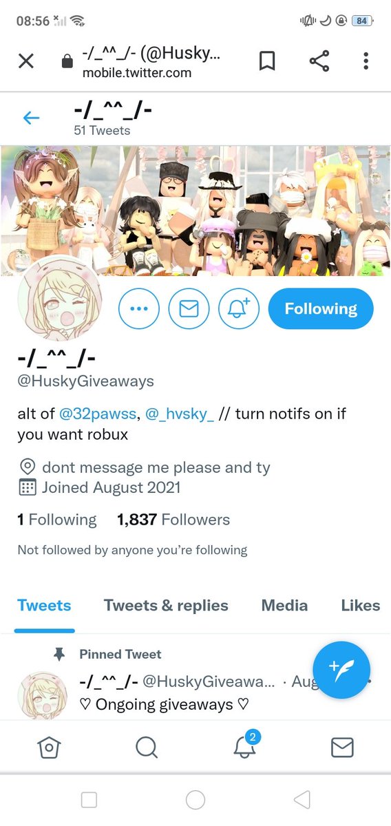 RoyaleMochi1's tweet photo. @HuskyGiveaways I really want 2k or 1k robux
Proof i followed https://t.co/tuG39Kp9OG