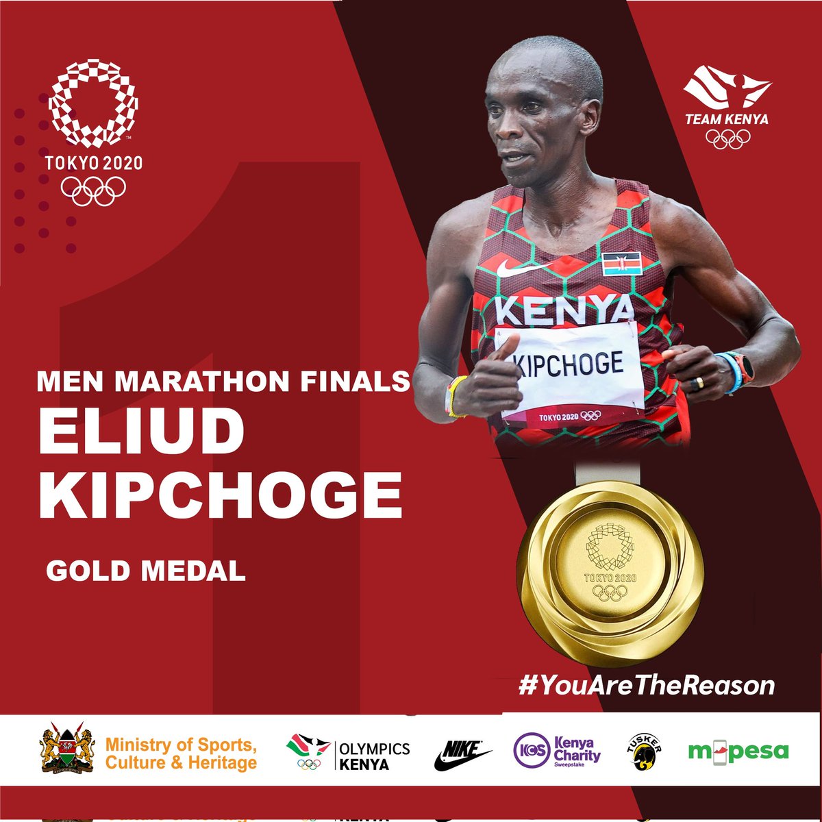 Phenomenal. Blistering. Sensational. What a man. An icon. <a href="/EliudKipchoge/">Eliud Kipchoge - EGH🇰🇪</a>, you are special. Congratulations for winning gold in the #Tokyo2020 Marathon. You are always on top. You deserve it. Cheers Lawrence Cherono for the fourth position.